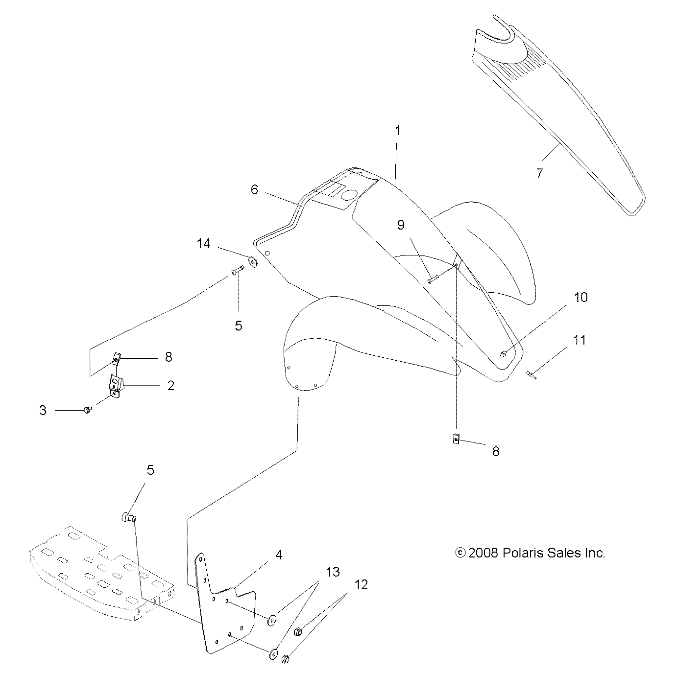 Foto diagrama Polaris que contem a peça 7512282