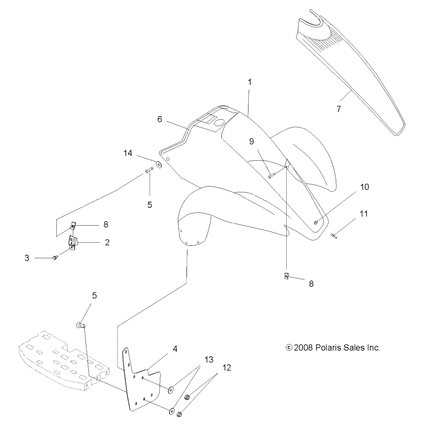 Foto diagrama Polaris que contem a peça 5432553-070