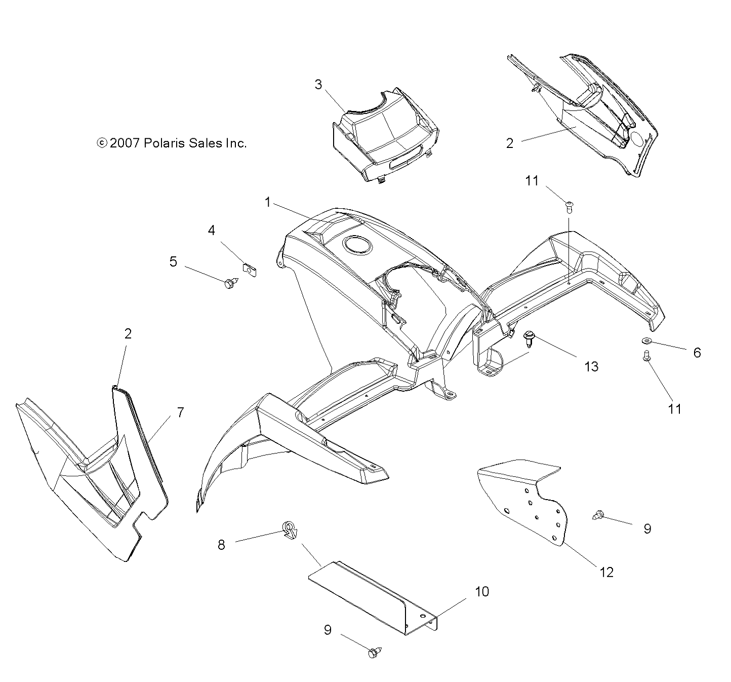 Foto diagrama Polaris que contem a peça 2632975-455