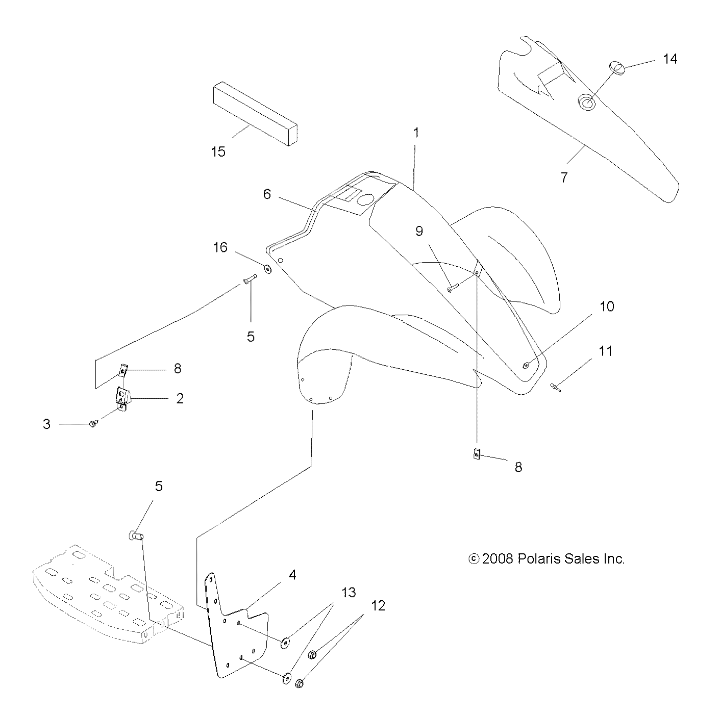 Foto diagrama Polaris que contem a peça 5437471-133