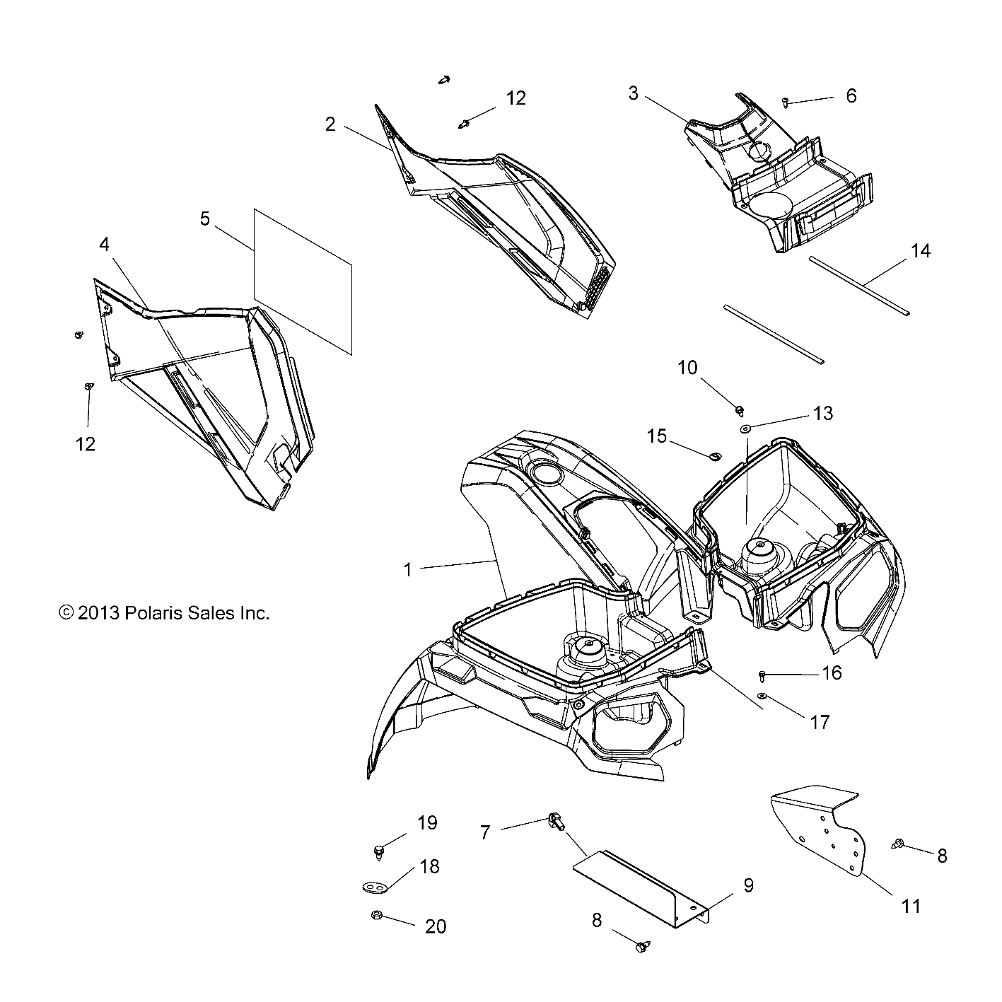 Foto diagrama Polaris que contem a peça 5248100-329