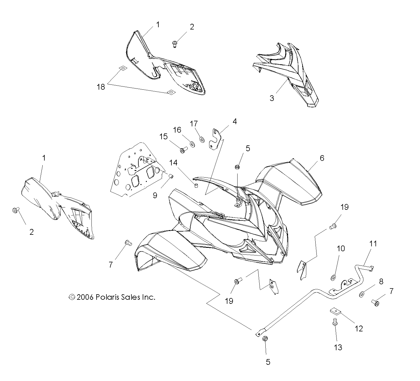 Foto diagrama Polaris que contem a peça 5434906