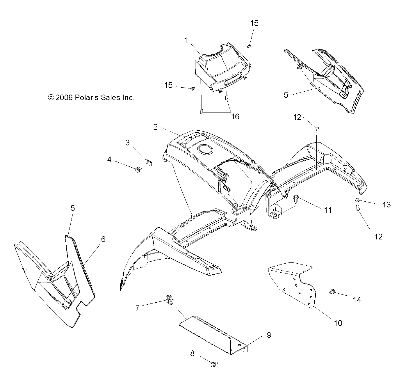 Foto diagrama Polaris que contem a peça 2633302-293