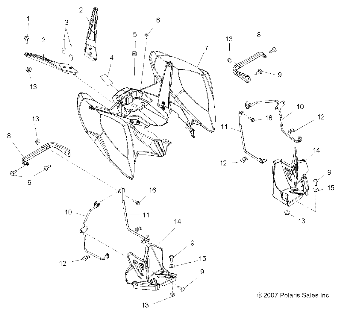 Foto diagrama Polaris que contem a peça 5436303-070