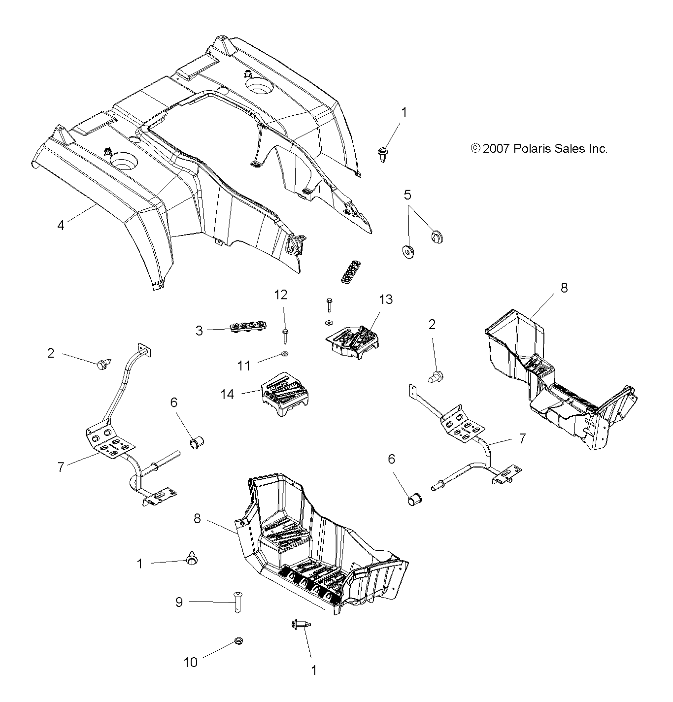 Foto diagrama Polaris que contem a peça 1015808-329