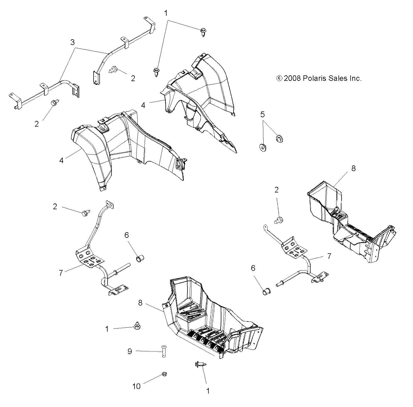 Foto diagrama Polaris que contem a peça 5436546-293