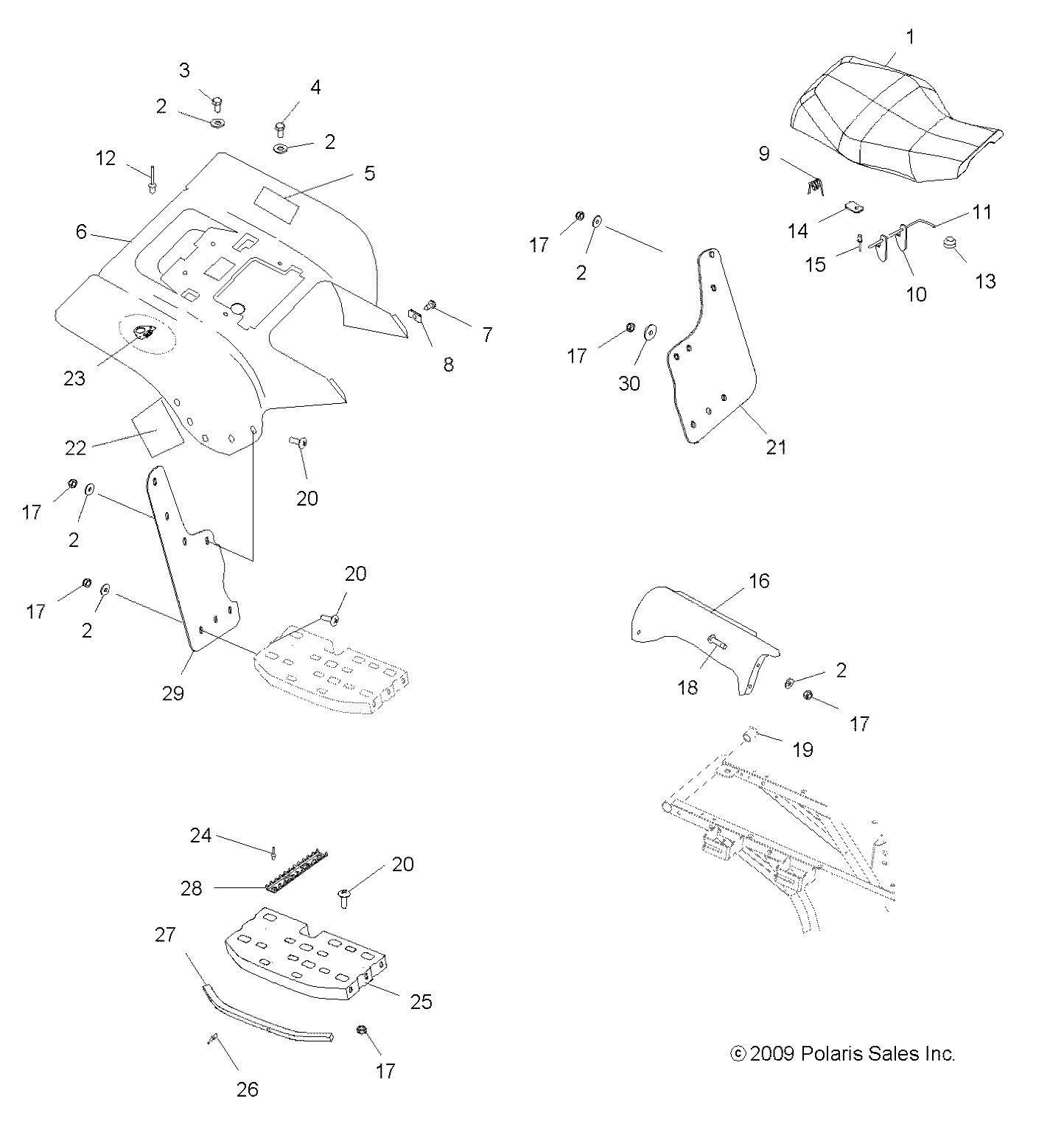 Foto diagrama Polaris que contem a peça 2684152-070