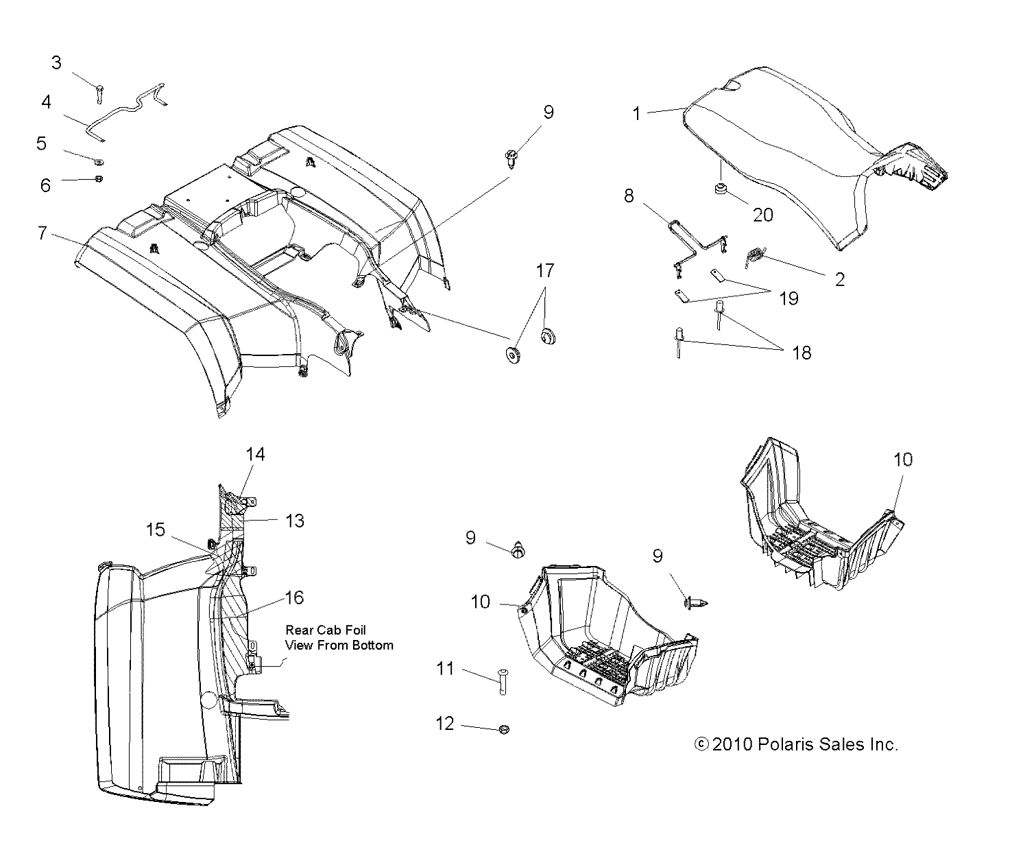 Foto diagrama Polaris que contem a peça 2683433-070