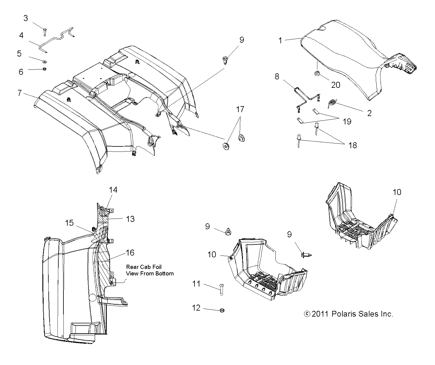 Foto diagrama Polaris que contem a peça 5438558-070