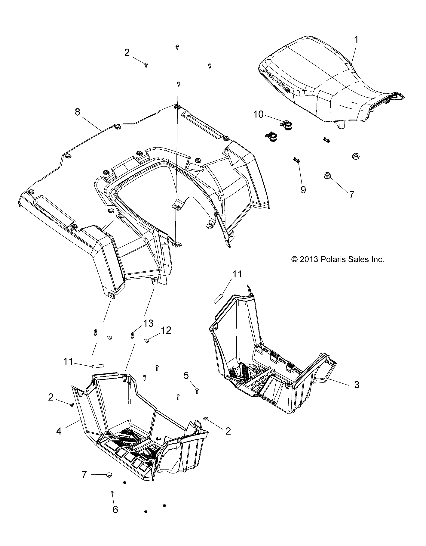 Part Number : 2635180-498 REAR CAB ASSEMBLY  SB GRN MTLC