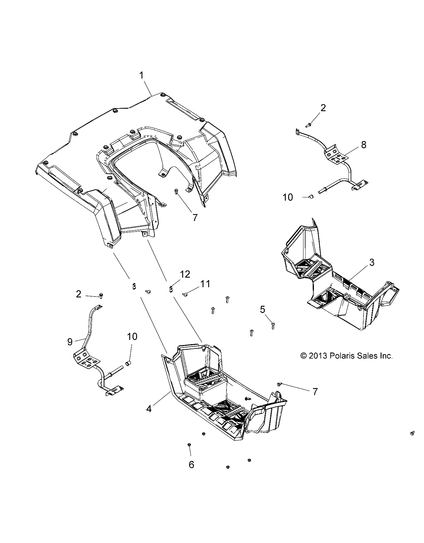 Part Number : 2635396-620 CAB ASSEMBLY  REAR  BLUE FIRE