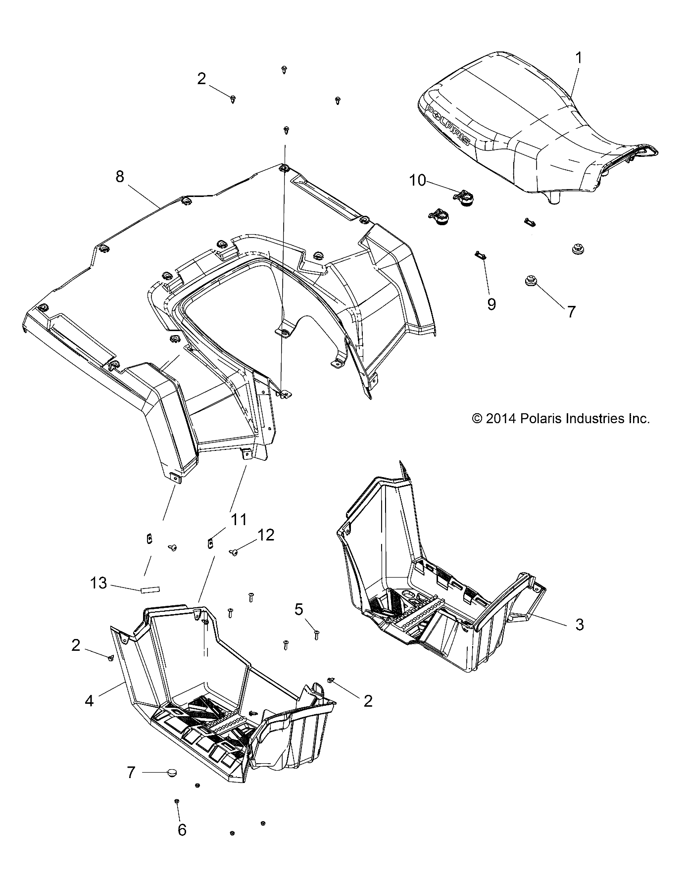 Part Number : 2686384-070 ASM-SEAT BLK STX GOLD POLARIS