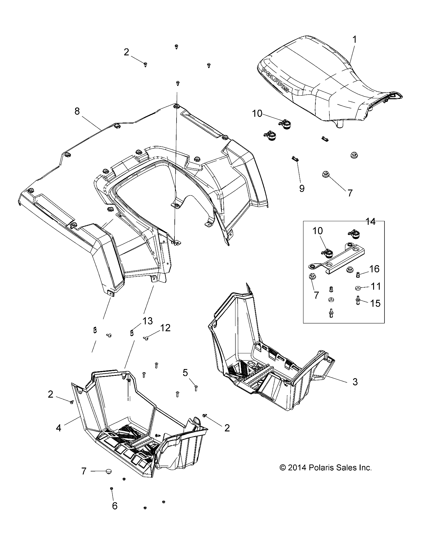 Foto diagrama Polaris que contem a peça 2685519-070