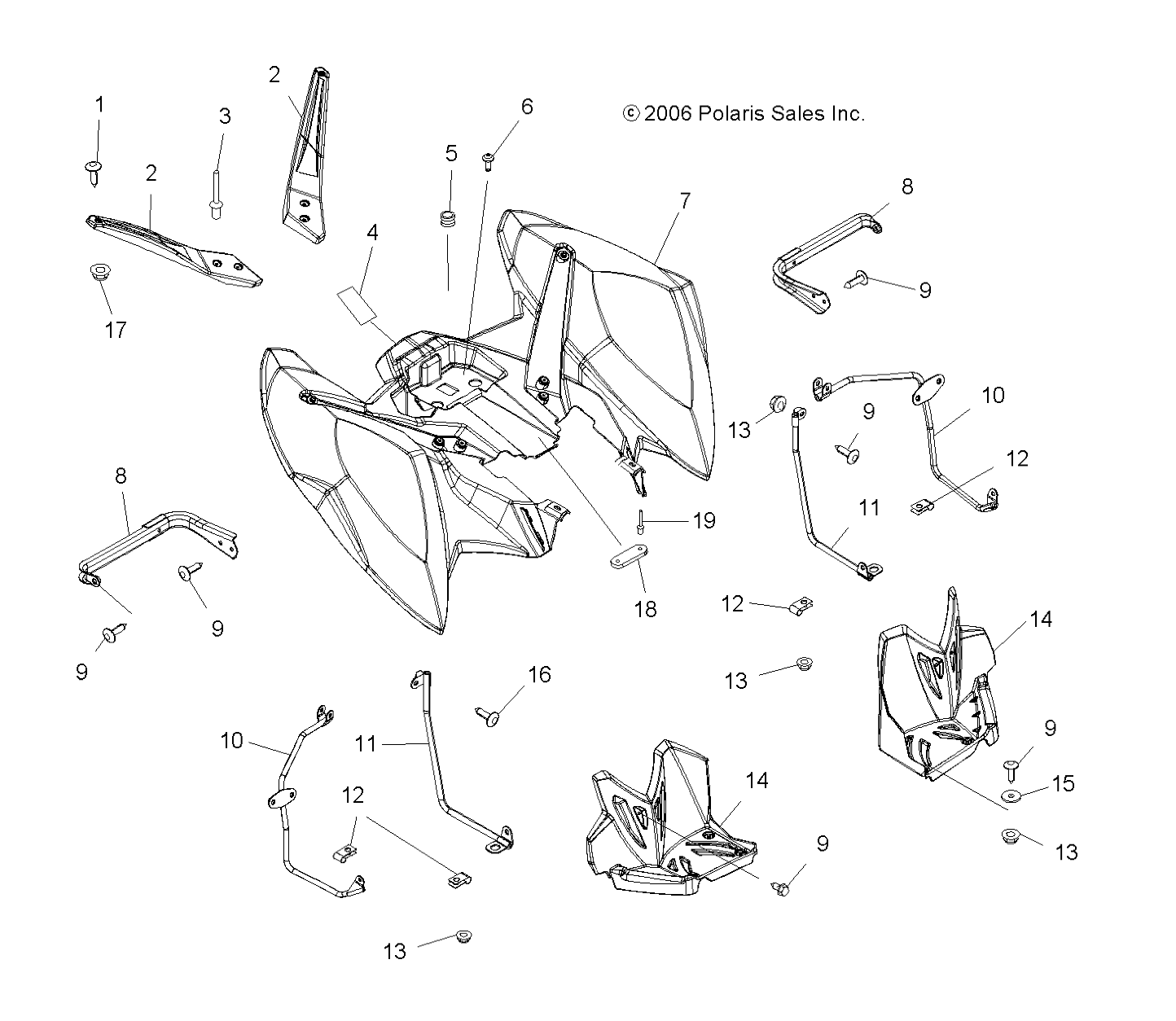 Foto diagrama Polaris que contem a peça 7517455