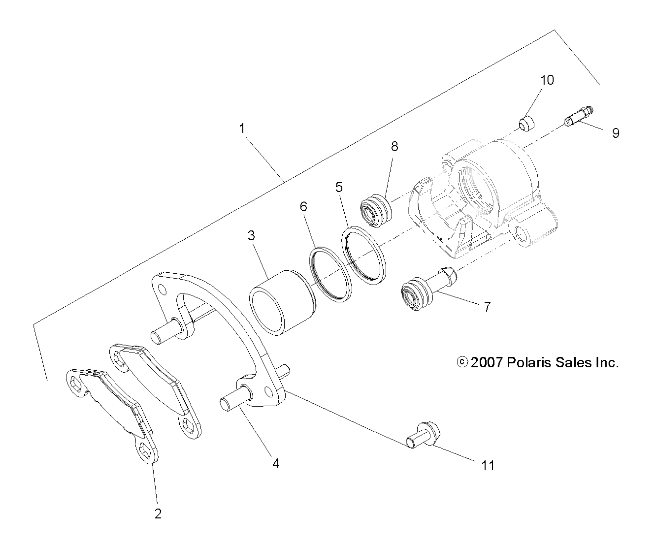 Part Number : 1911063 BRAKE CALIPER ASSEMBLY  REAR