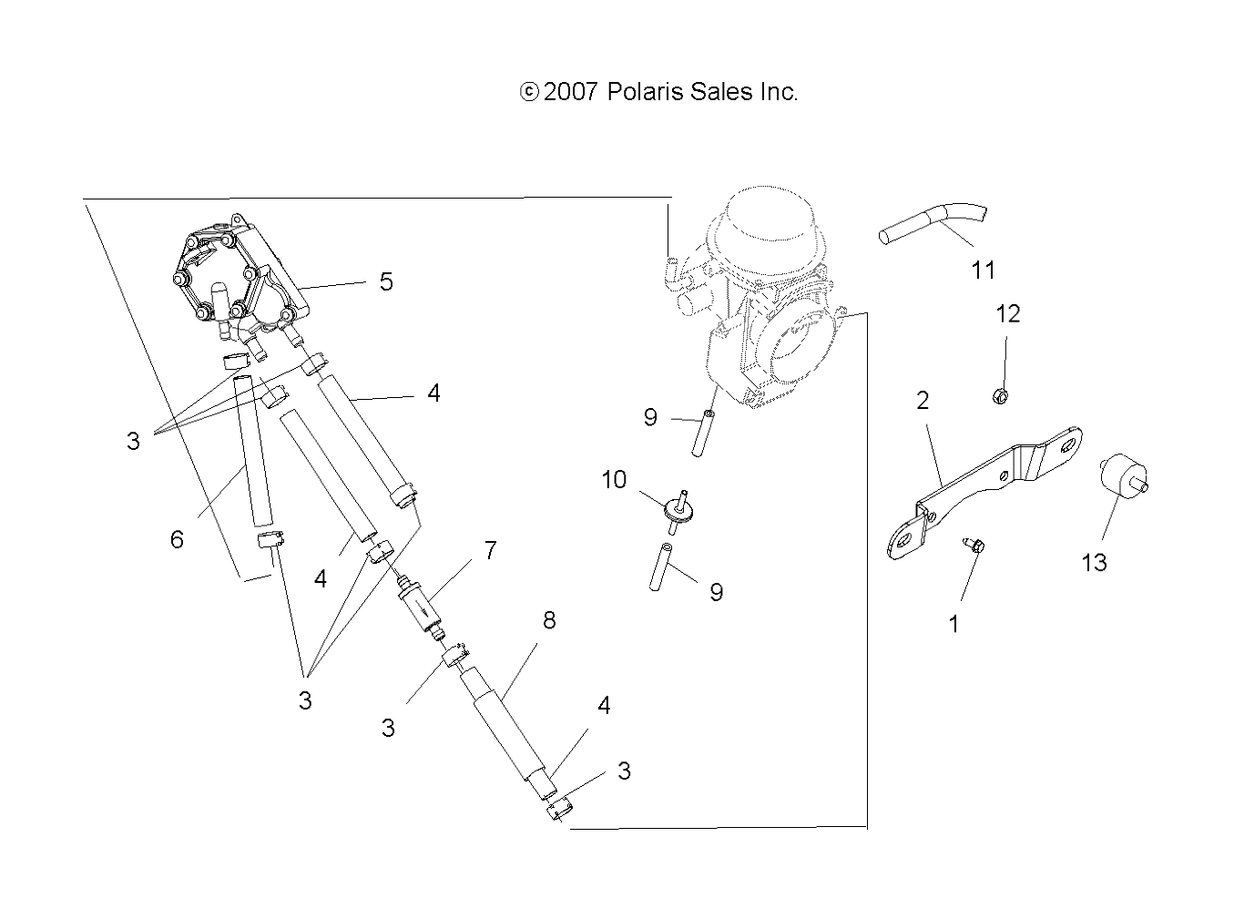 Foto diagrama Polaris que contem a peça 3110032