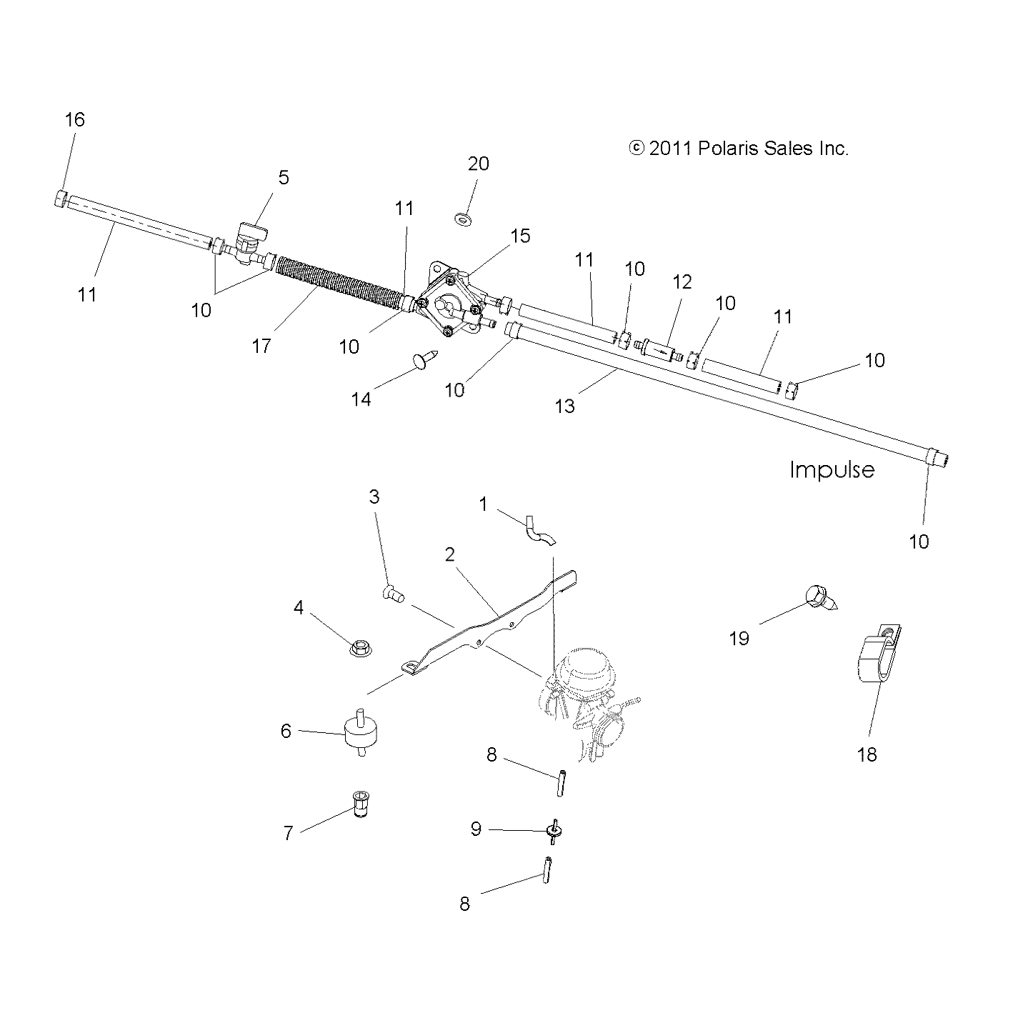 Foto diagrama Polaris que contem a peça 8360052-305