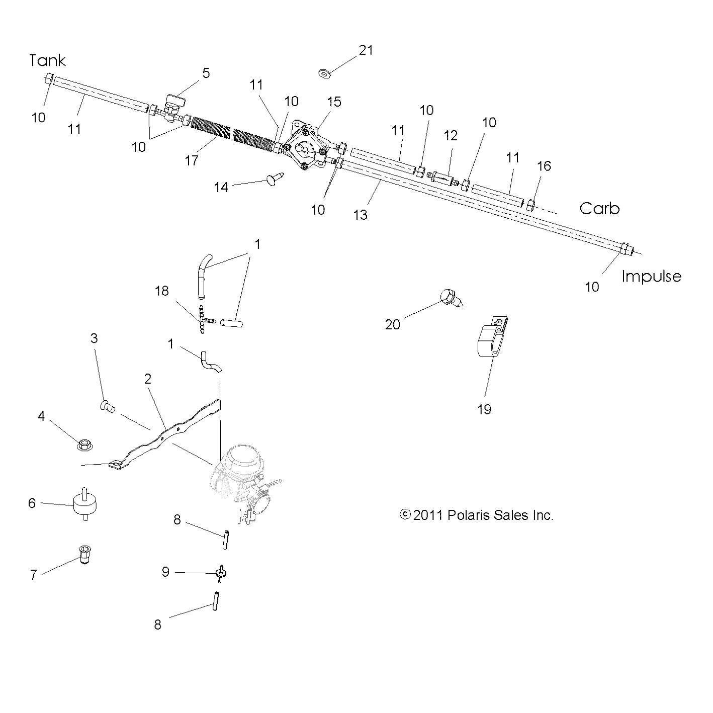 Foto diagrama Polaris que contem a peça 2530009