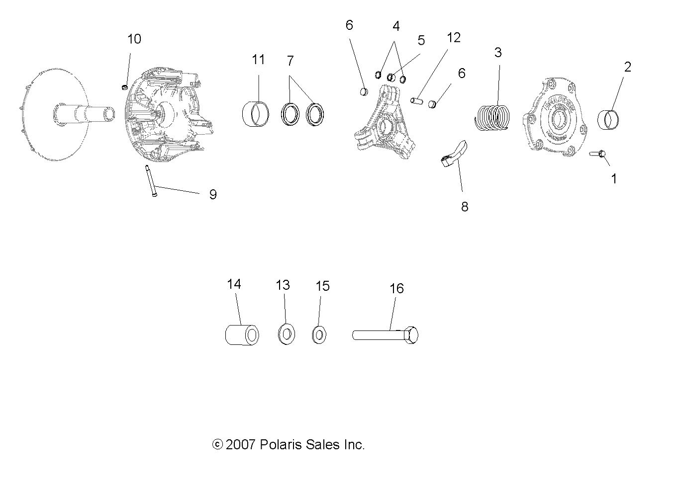 Foto diagrama Polaris que contem a peça 5210752