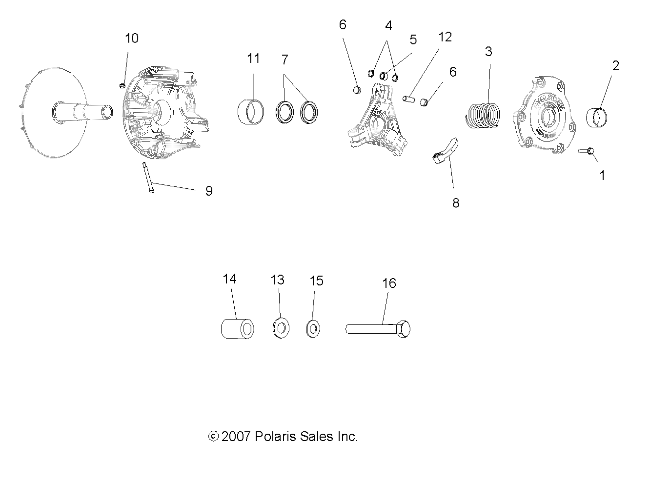 Foto diagrama Polaris que contem a peça 5210753