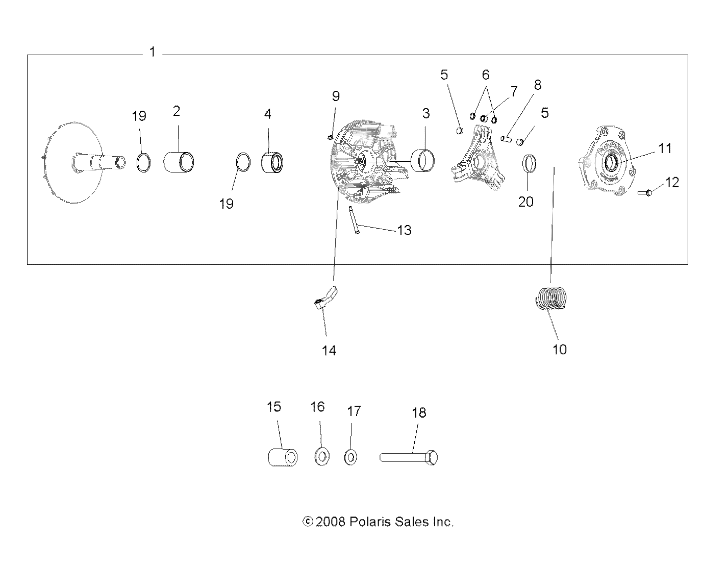 Foto diagrama Polaris que contem a peça 7043349
