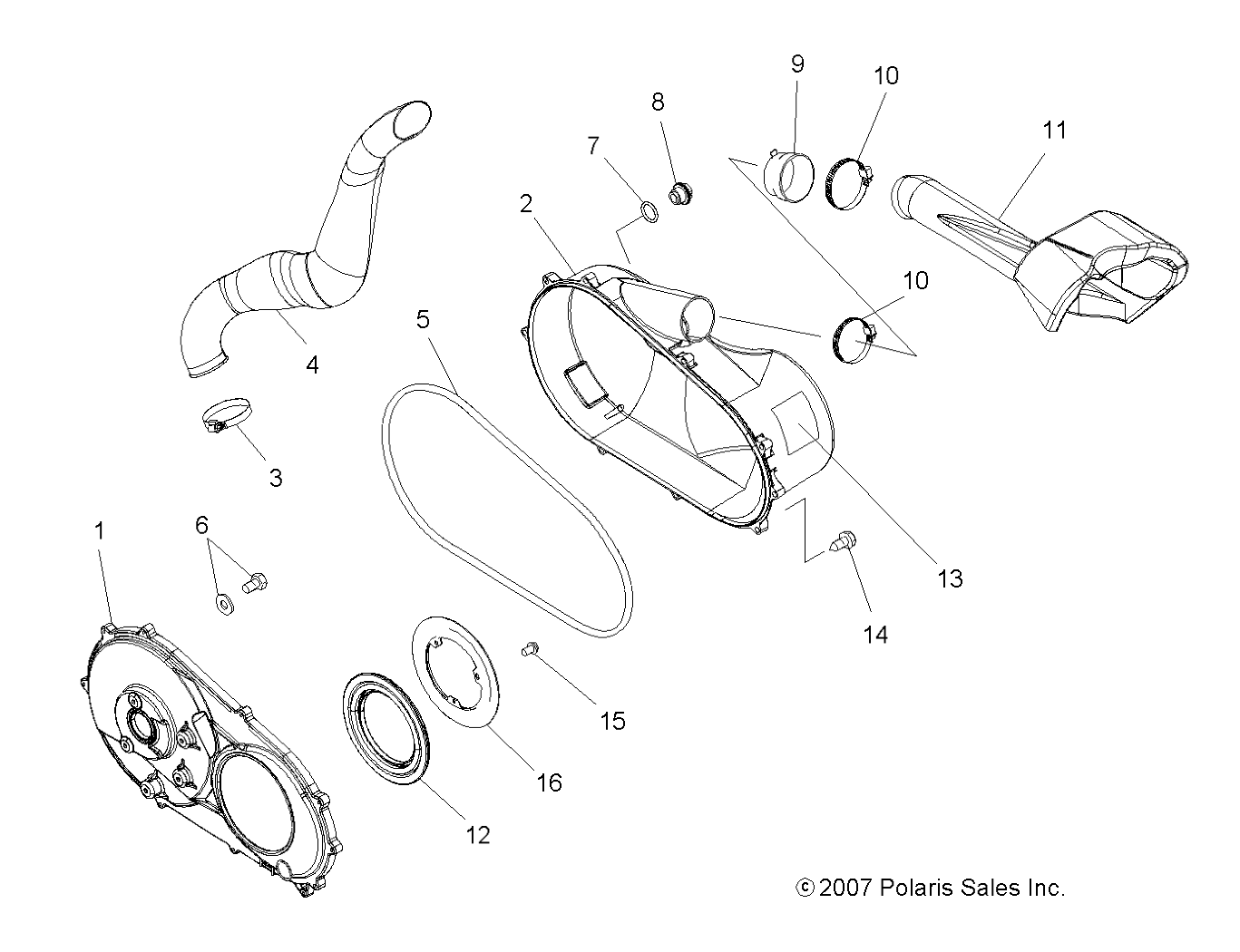 Foto diagrama Polaris que contem a peça 5436337