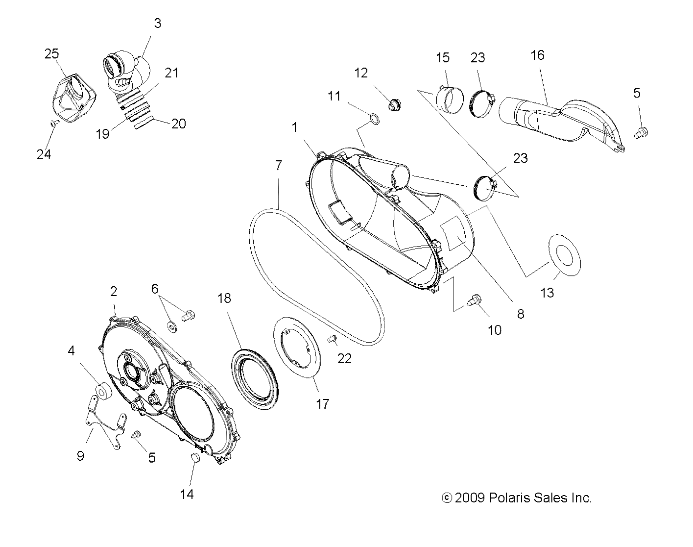 Part Number : 5438083 CLUTCH DUCT  AIR INLET