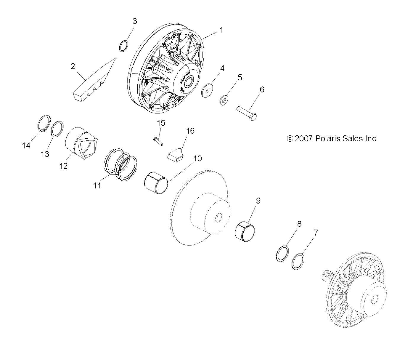 Foto diagrama Polaris que contem a peça 1322180