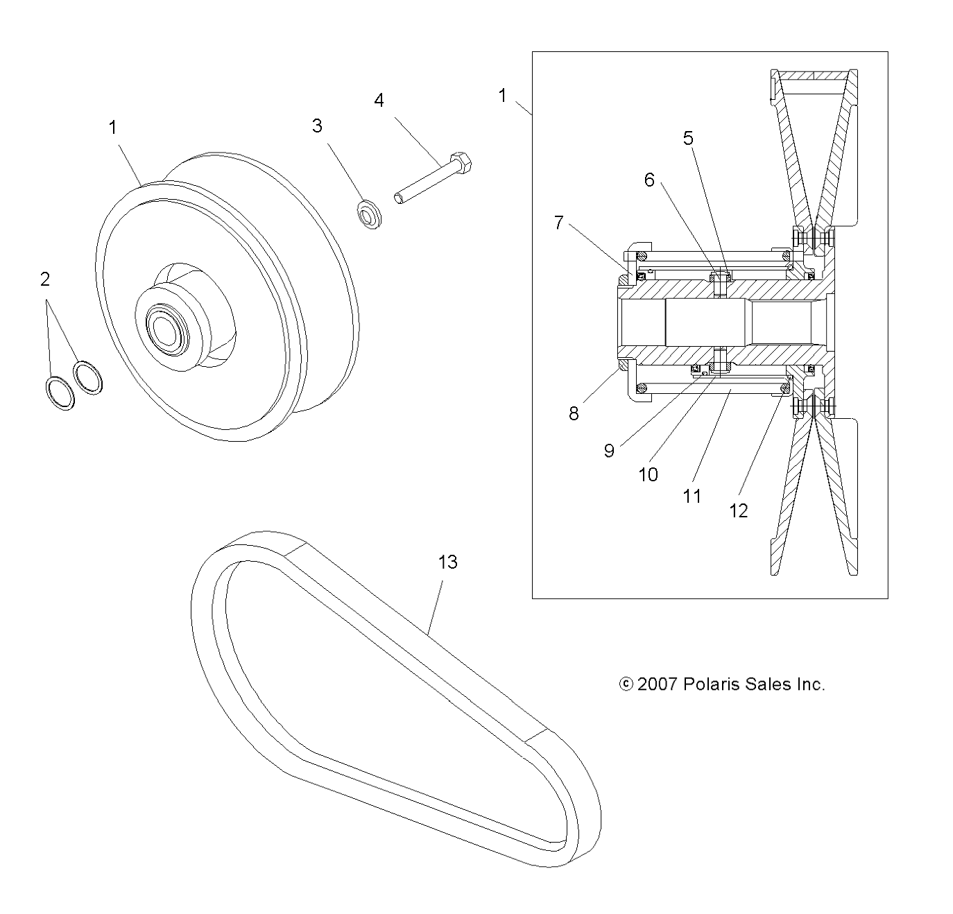 Foto diagrama Polaris que contem a peça 3211108