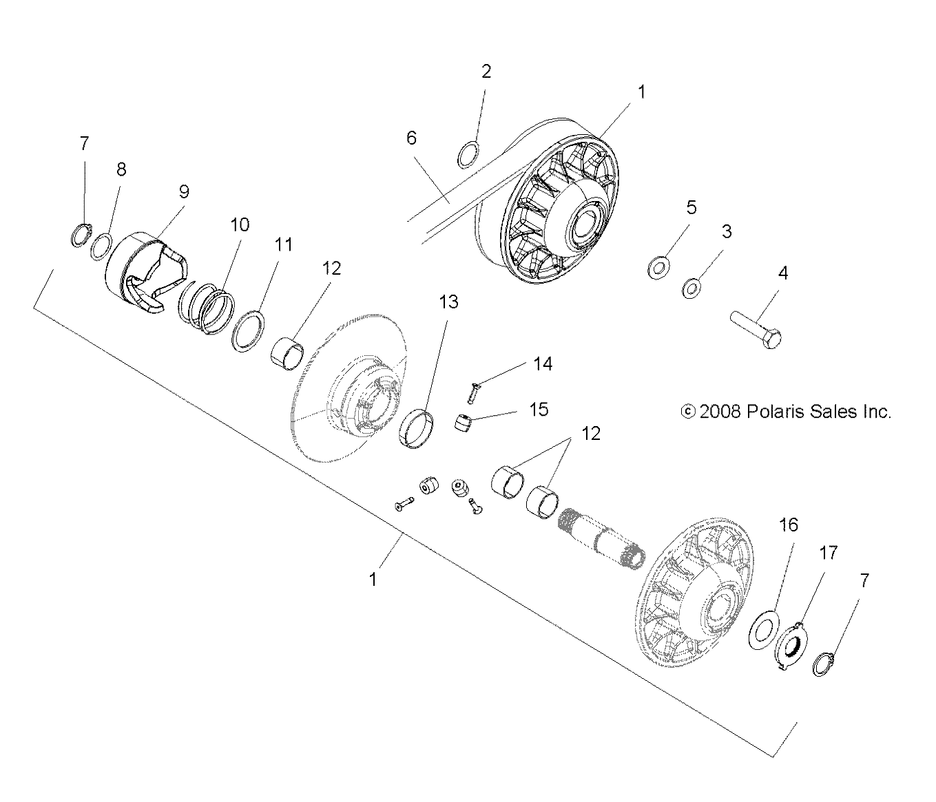 Foto diagrama Polaris que contem a peça 7041635