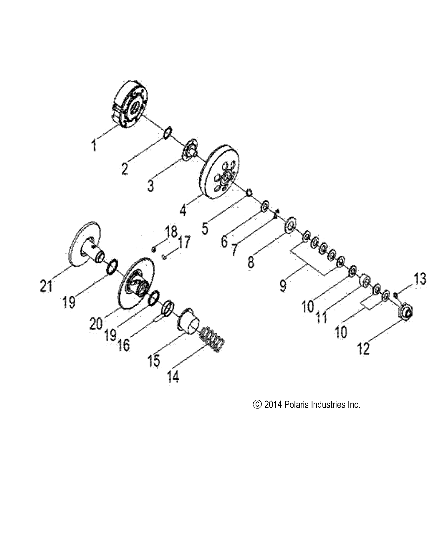 Part Number : 0455375 DRIVEN CLUTCH ASSEMBLY