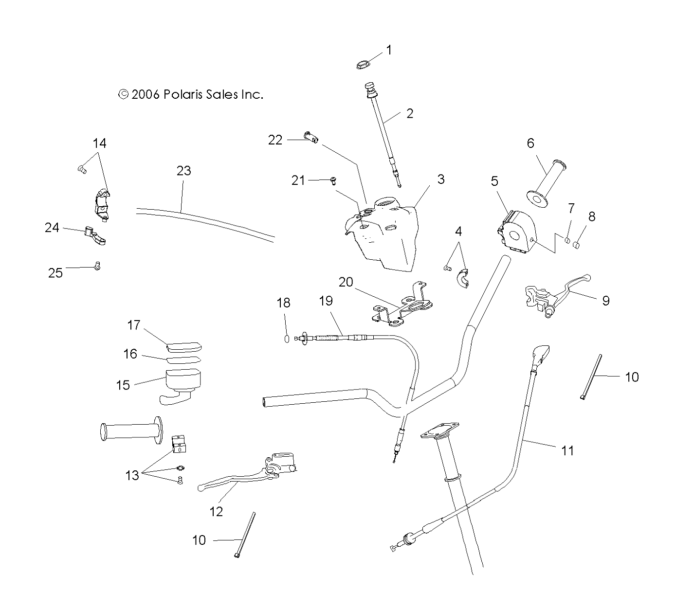 Foto diagrama Polaris que contem a peça 7081221