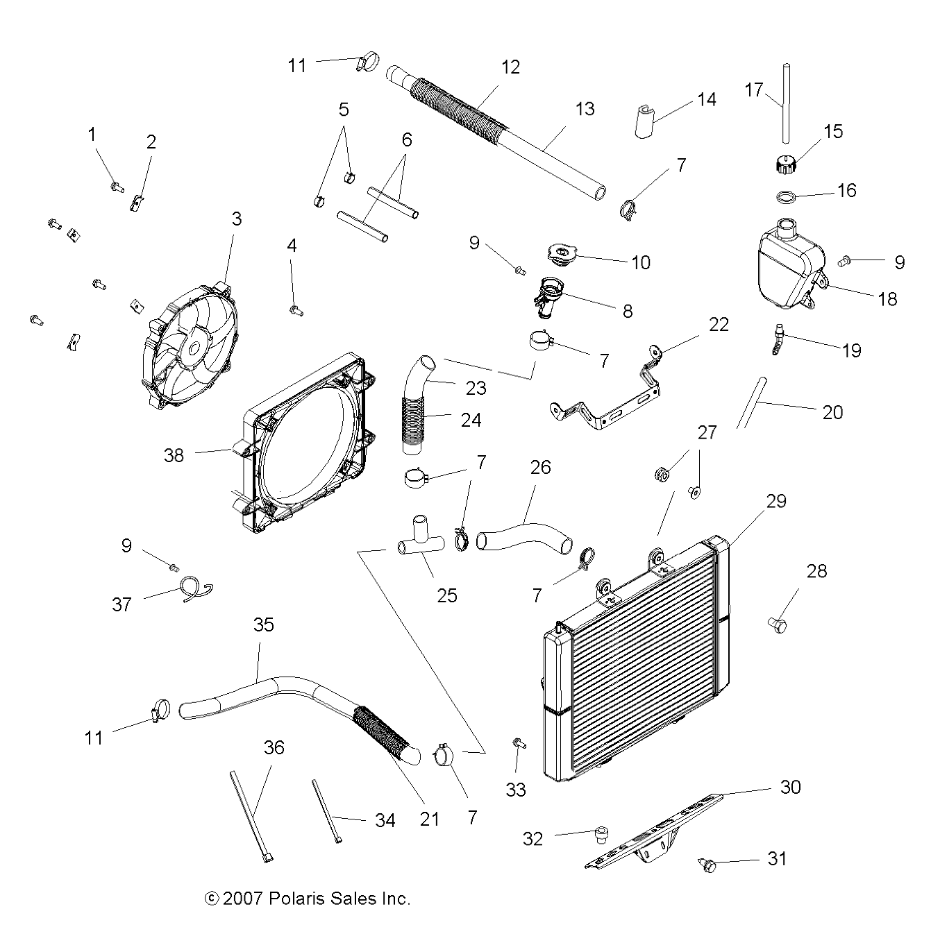 Foto diagrama Polaris que contem a peça 5412391