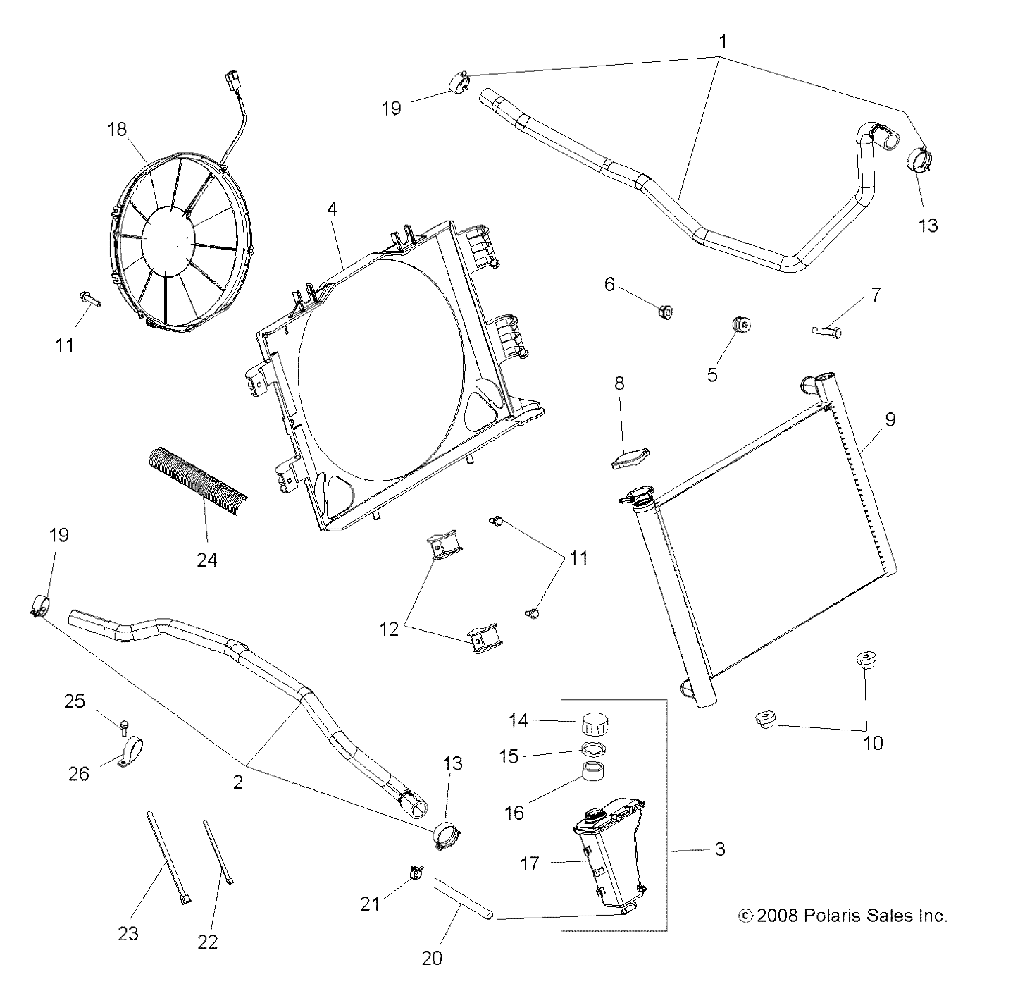 Part Number : 1240447 RADIATOR HOSE ASSEMBLY  19 MM