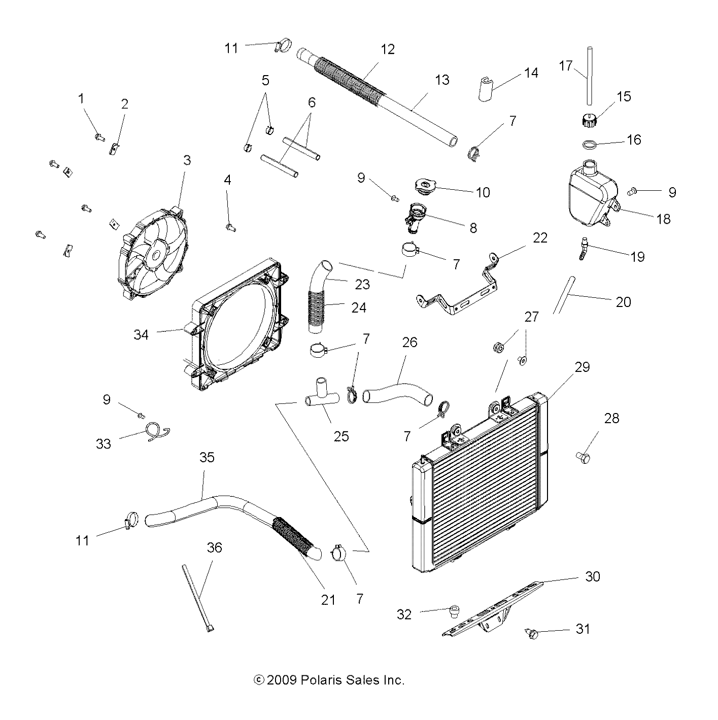 Foto diagrama Polaris que contem a peça 7547220