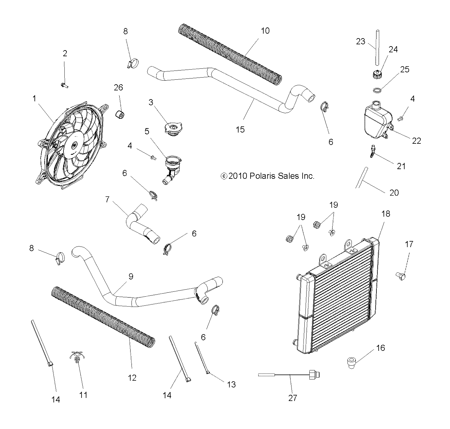 Foto diagrama Polaris que contem a peça 2410383