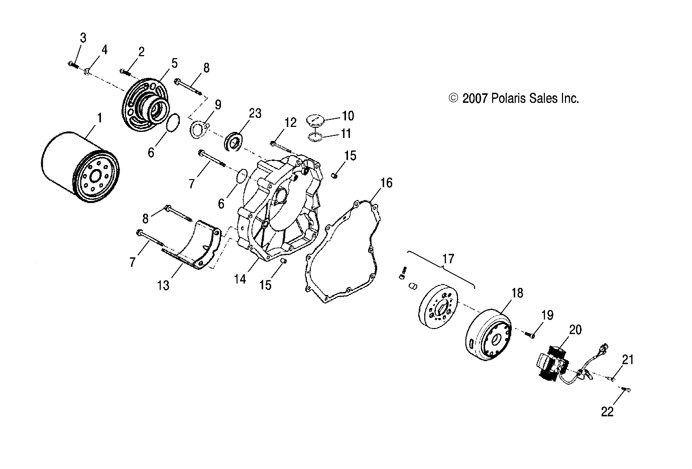 Foto diagrama Polaris que contem a peça 0452333