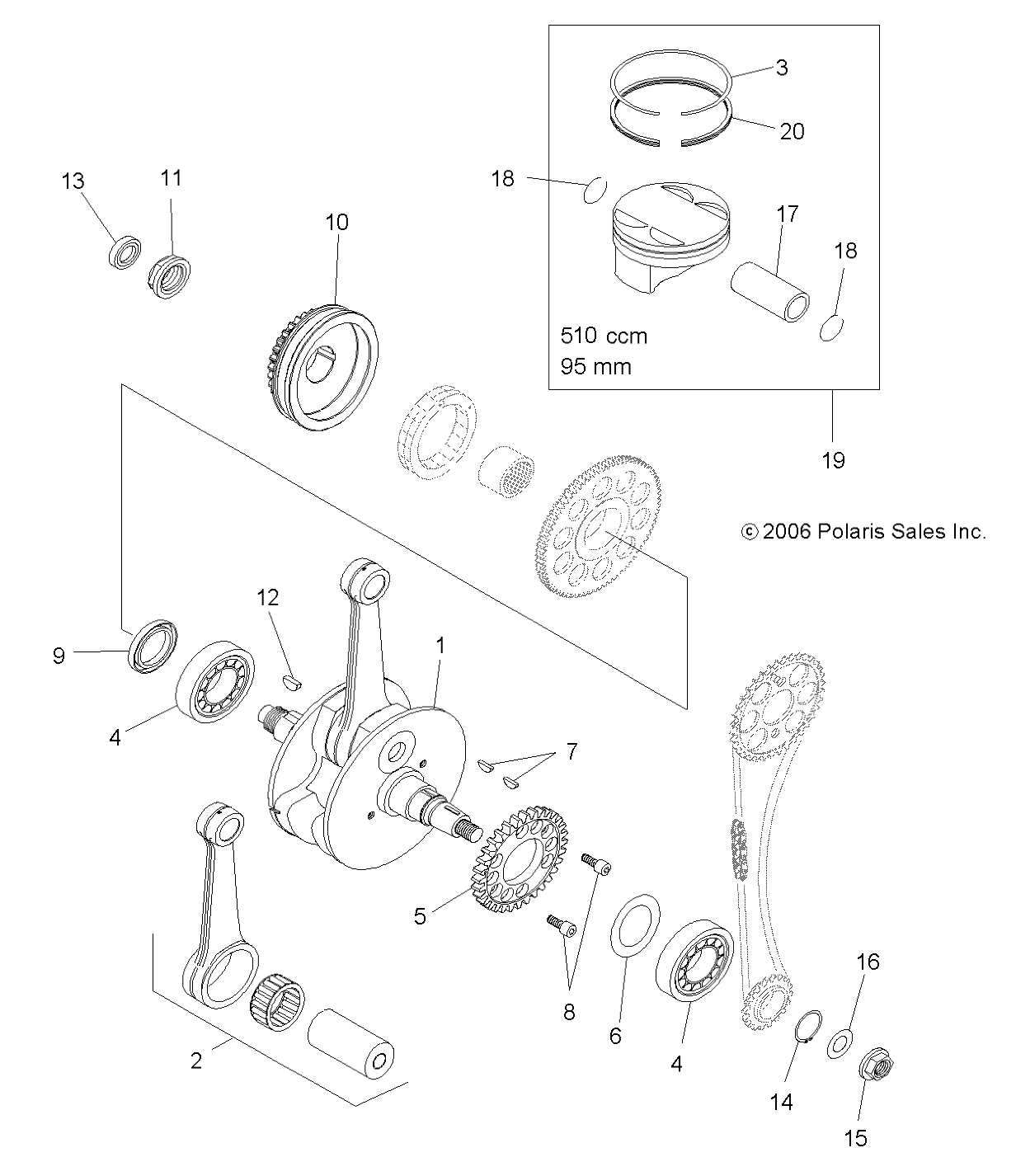 Part Number : 6230361 PRIMARY GEAR  31T  525 ATV