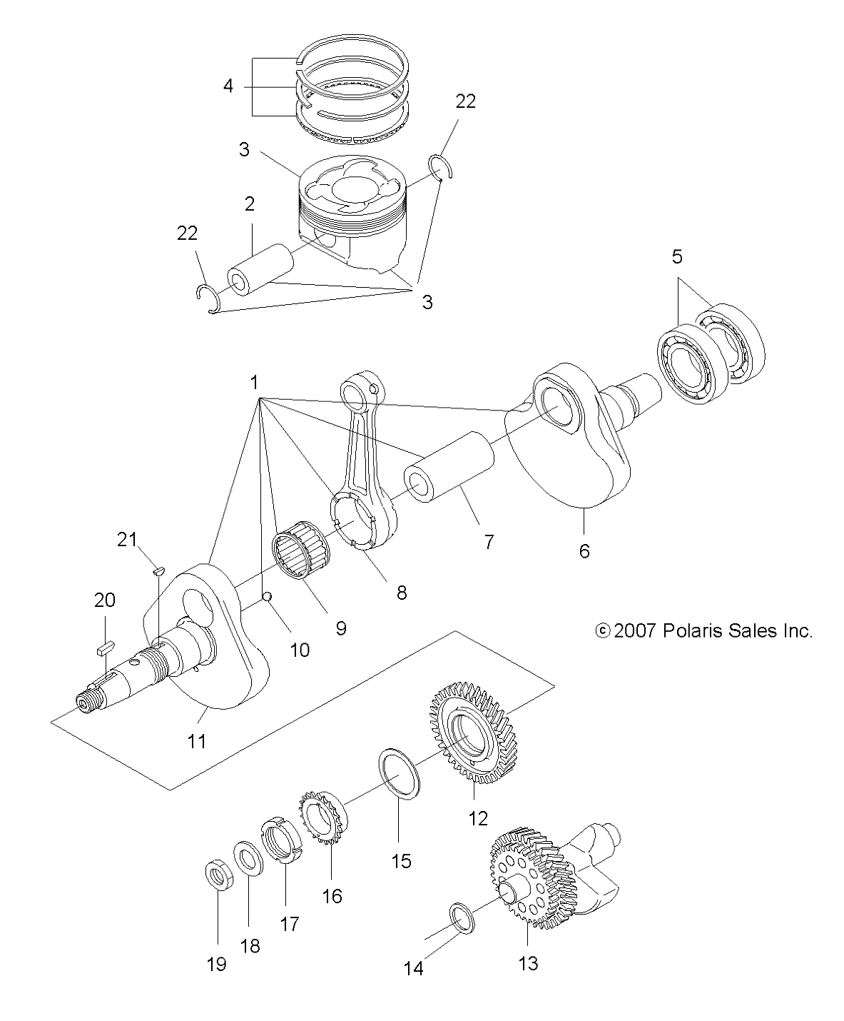 Foto diagrama Polaris que contem a peça 3087226