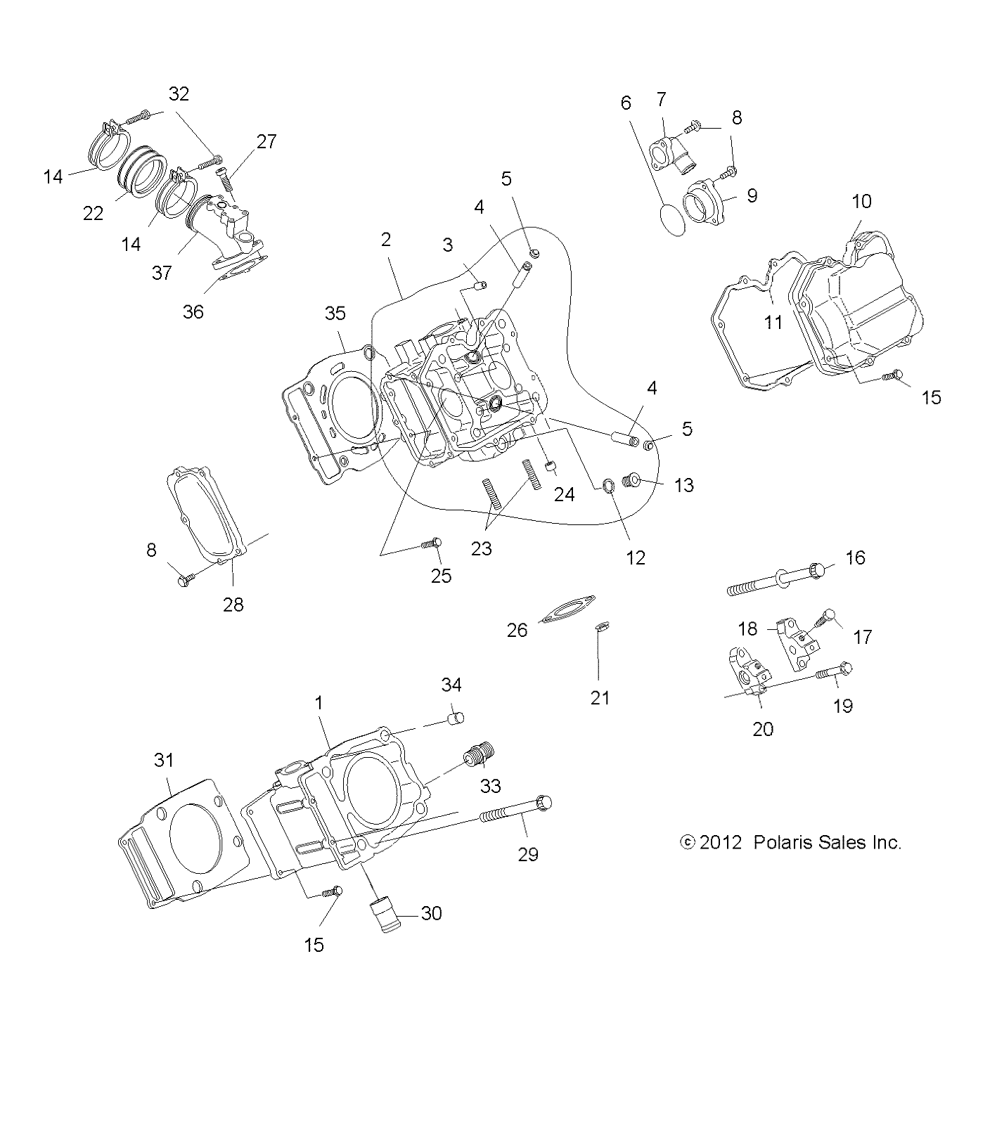 Foto diagrama Polaris que contem a peça 3085371