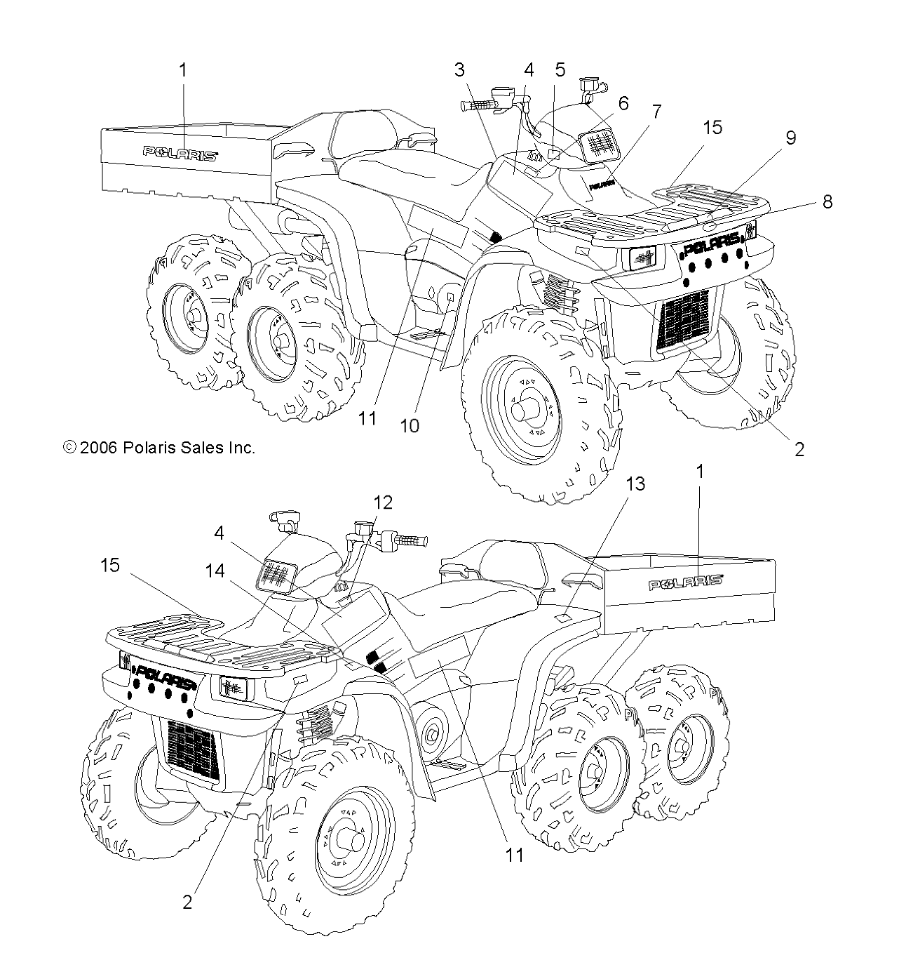 Foto diagrama Polaris que contem a peça 7078003