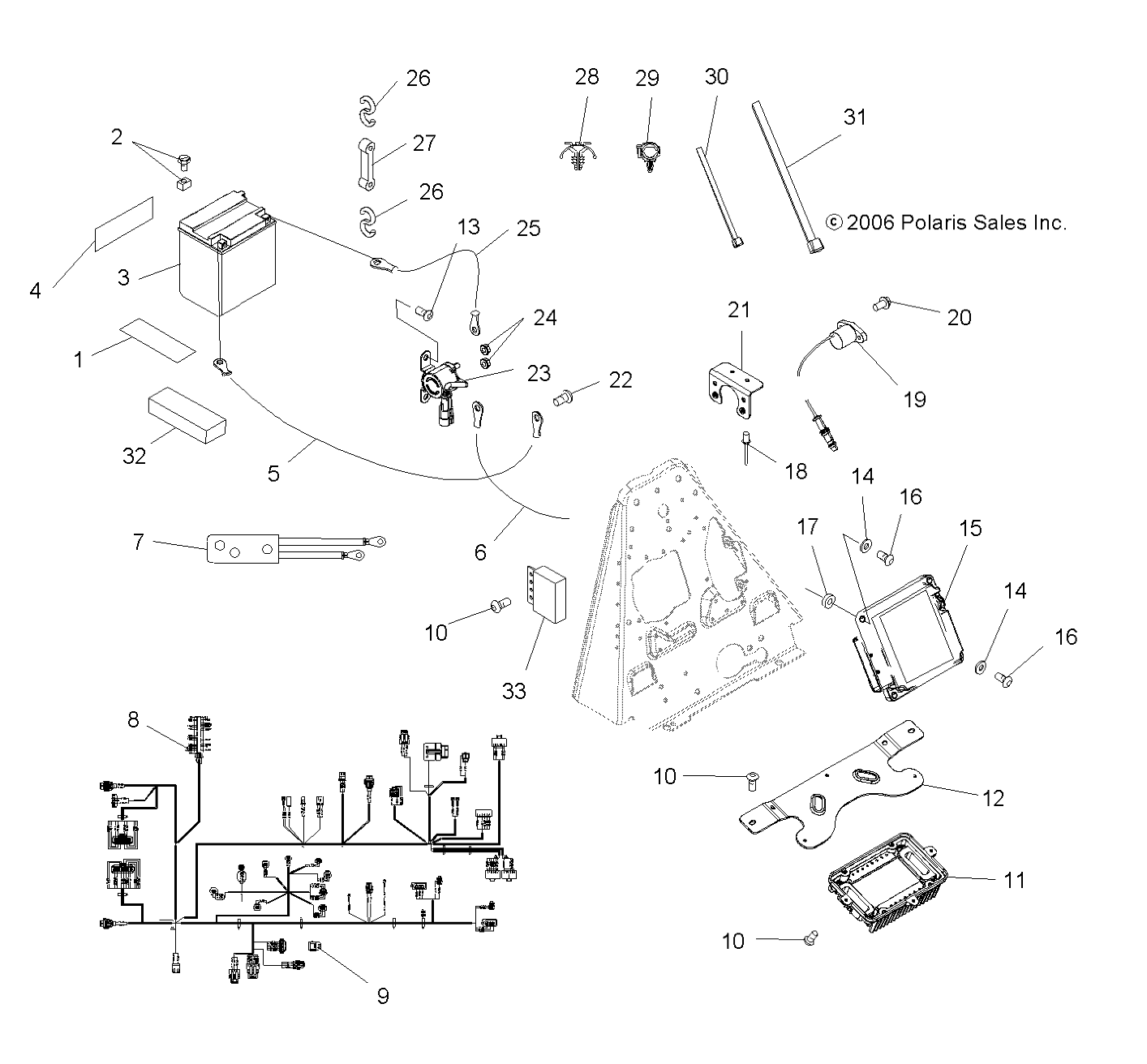 Foto diagrama Polaris que contem a peça 2410830