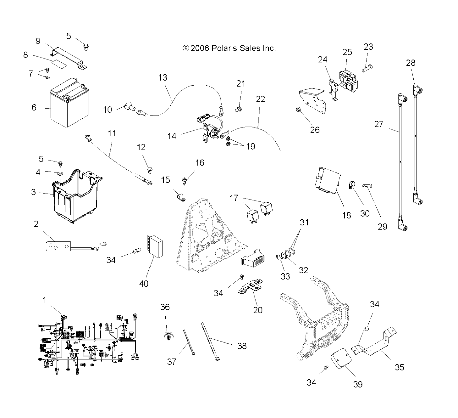 Foto diagrama Polaris que contem a peça 2410829