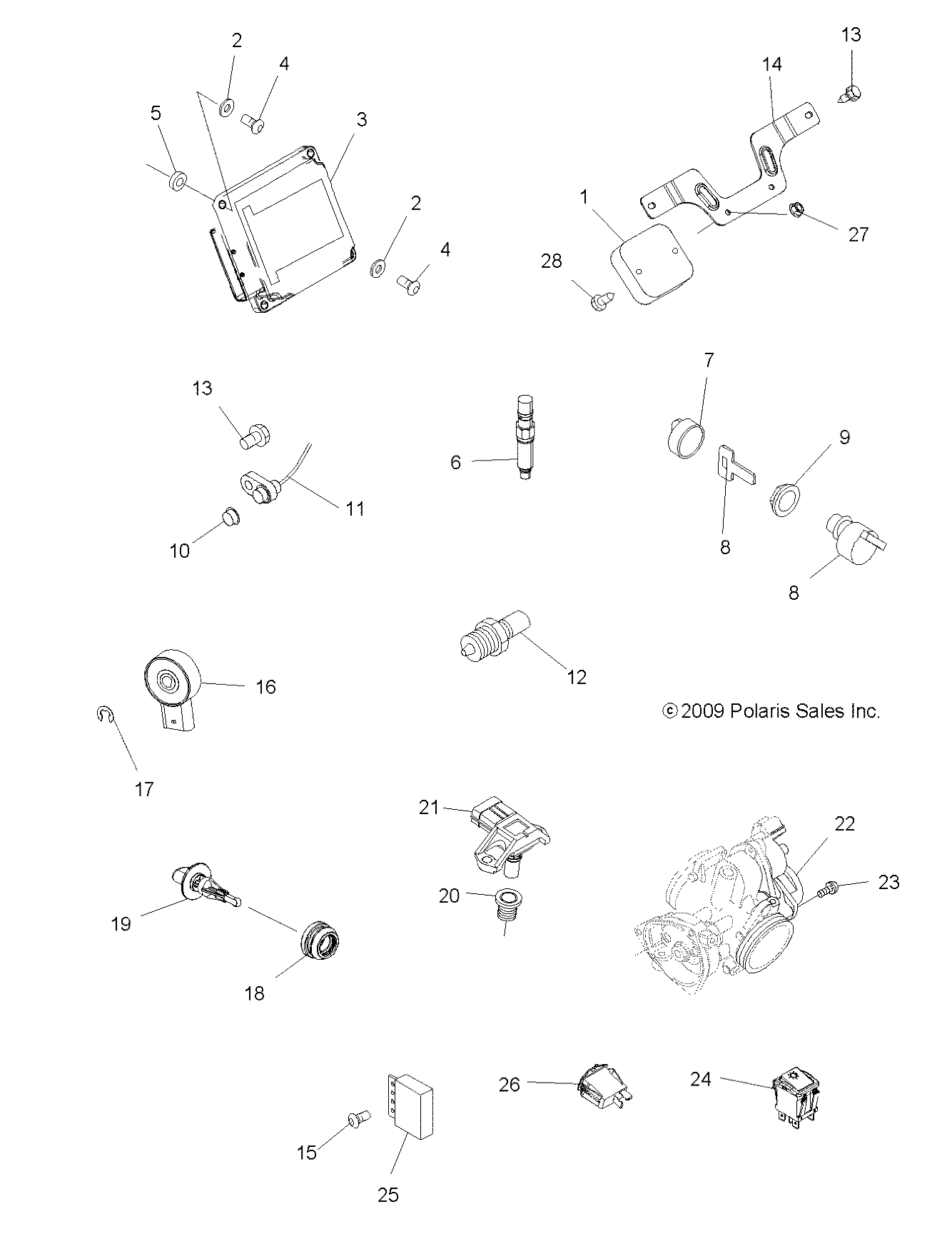 Foto diagrama Polaris que contem a peça 4011761