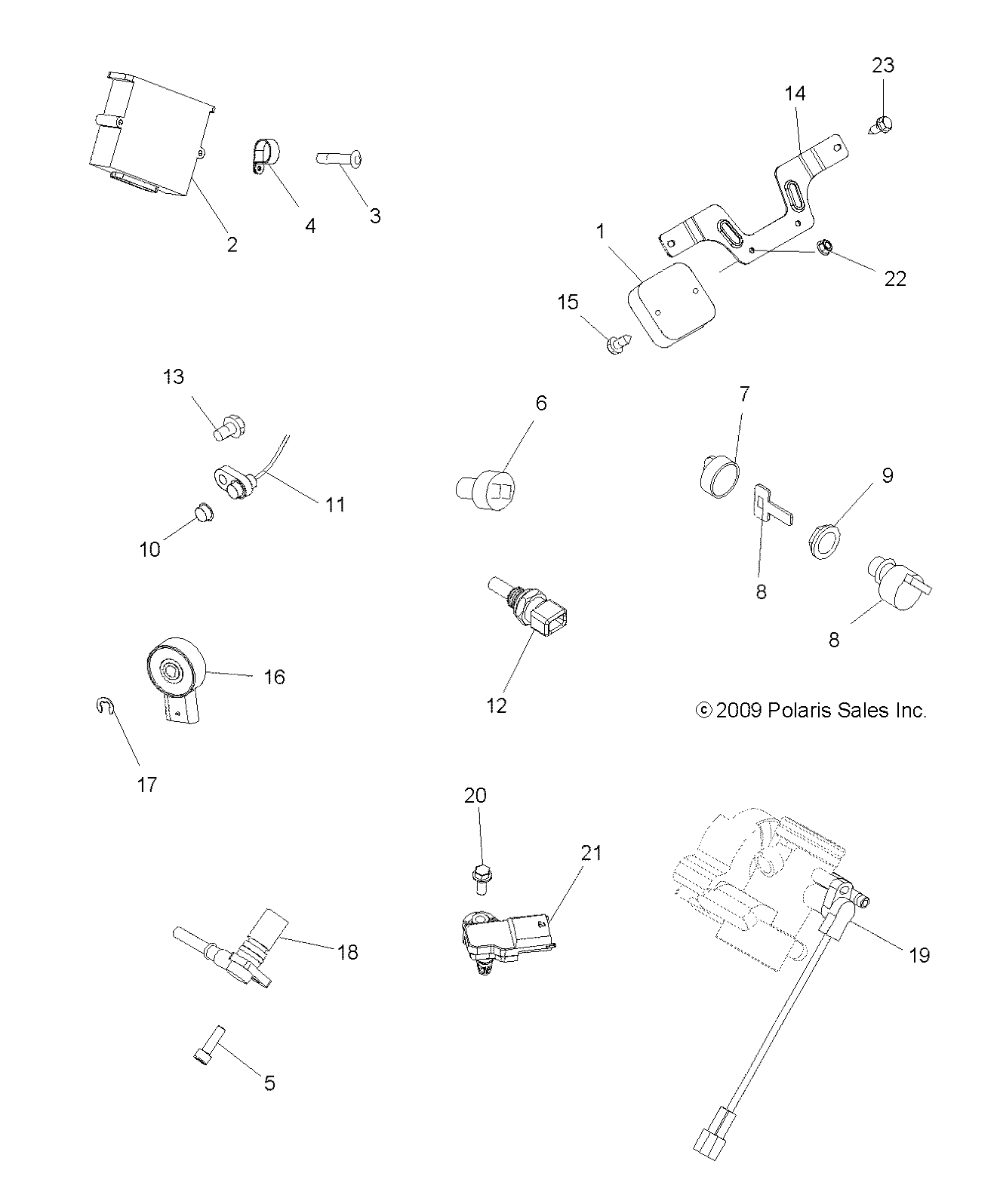 Foto diagrama Polaris que contem a peça 7517384