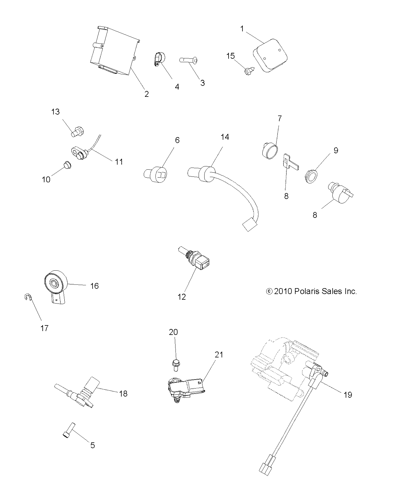 Foto diagrama Polaris que contem a peça 4011640