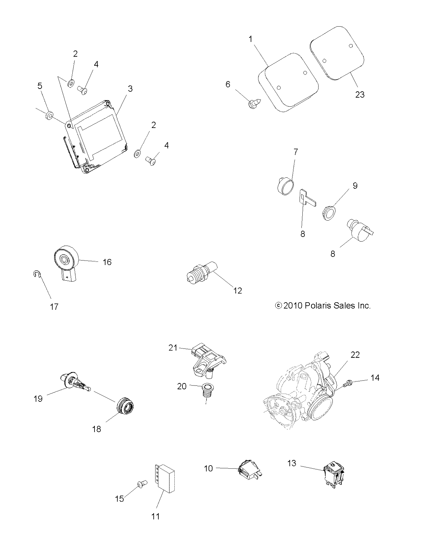 Foto diagrama Polaris que contem a peça 3089902