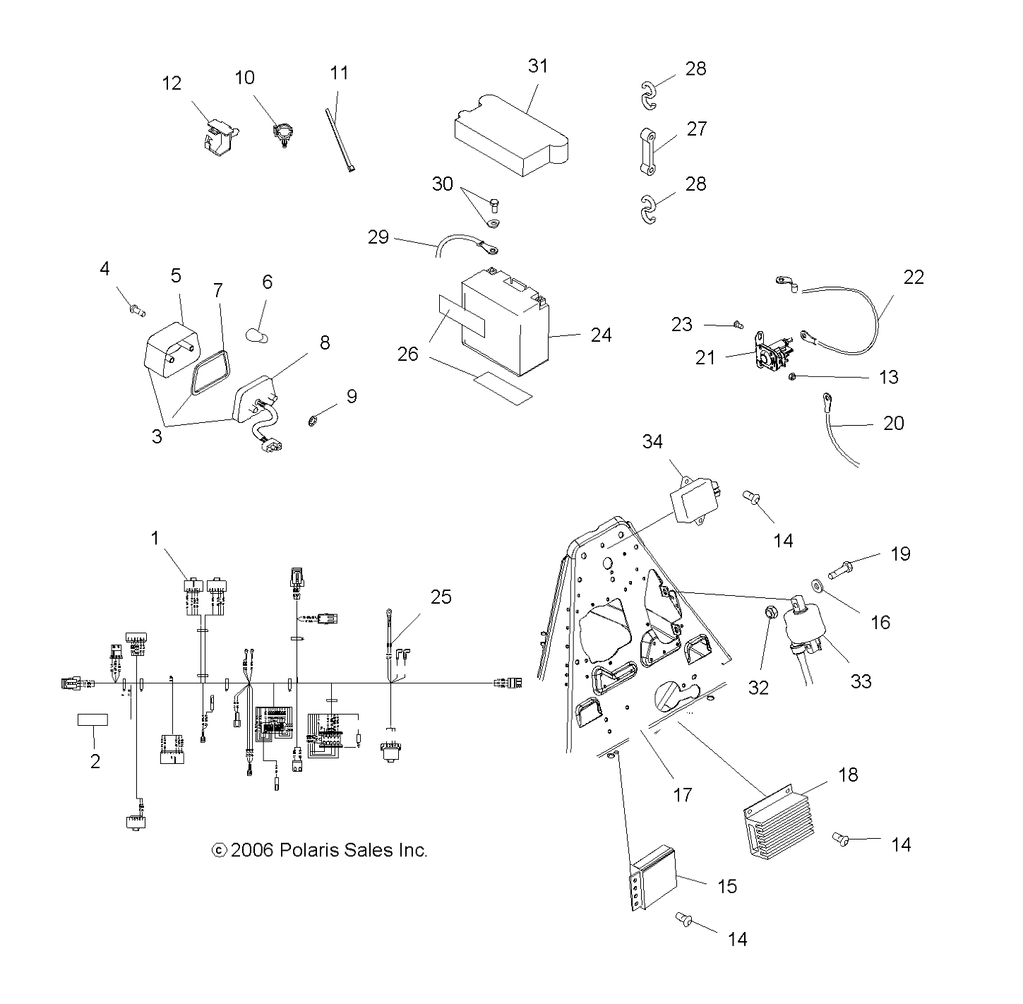 Foto diagrama Polaris que contem a peça 2201795