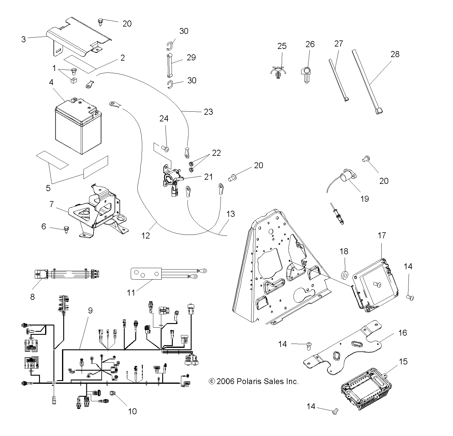 Foto diagrama Polaris que contem a peça 1015479-067