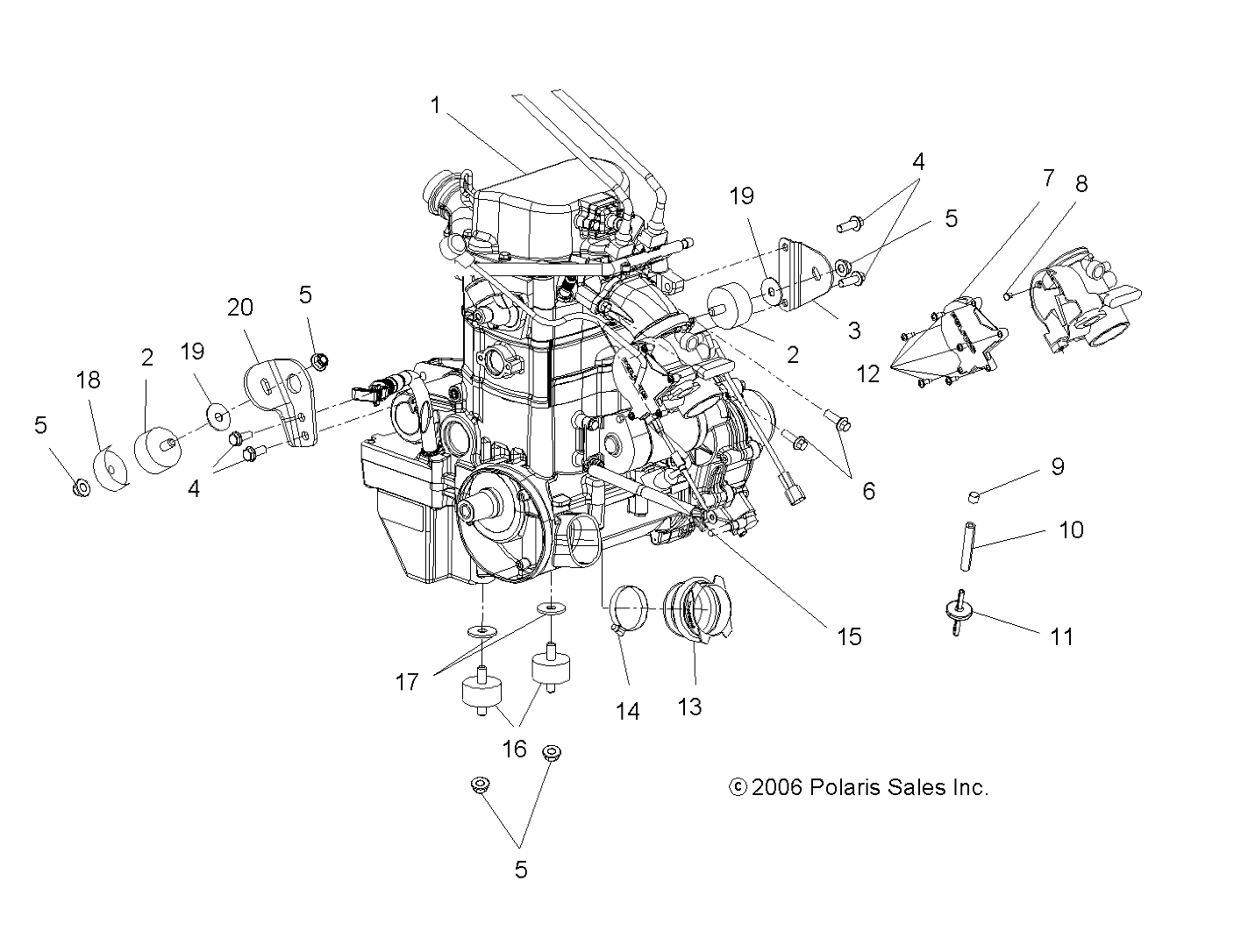 Foto diagrama Polaris que contem a peça 3021119